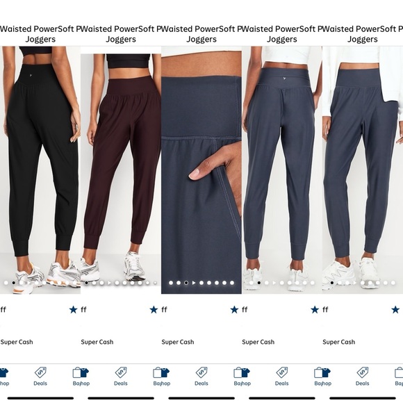 Old Navy Women's Joggers in Black, Navy, and Burgundy - Picture 2 of 7